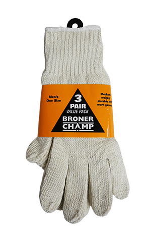 3 Pair Pack String Glove - Work Gloves